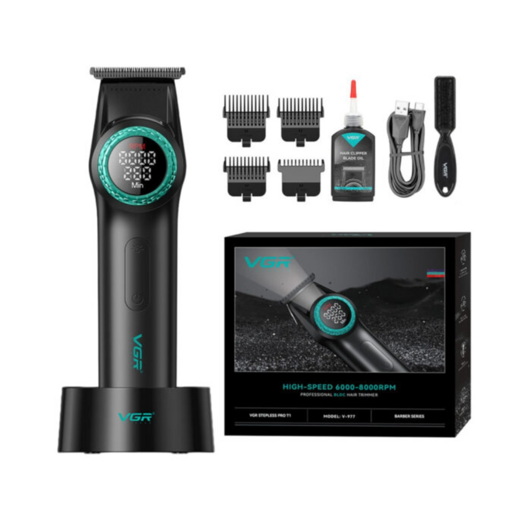 Maquina cortadora de cabello, recargable, V-977 - Negro