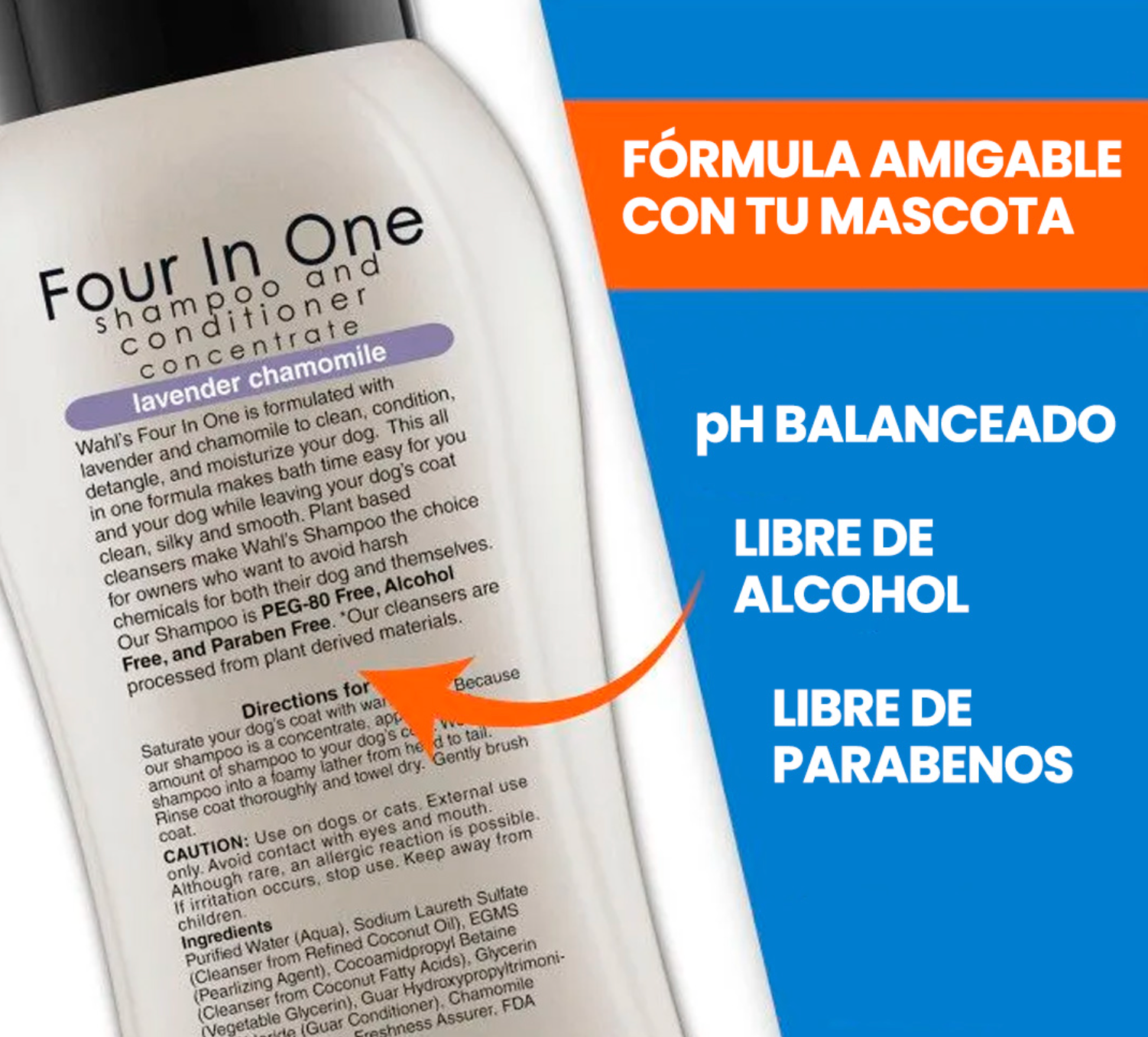 Shampoo Para Mascotas – FOUR IN ONE CALMING FORMULA - Wahl