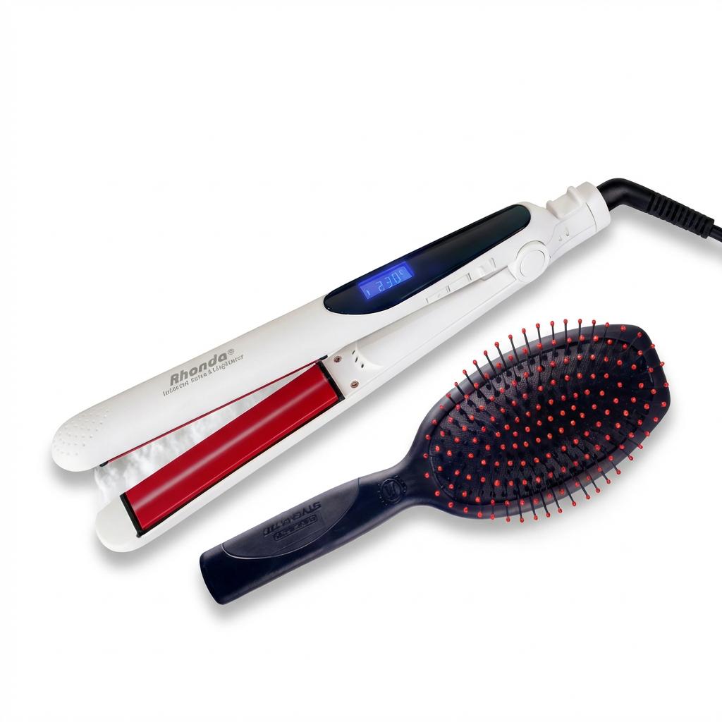 Plancha RHONDA® Professional 230° + Cepillo CRICKET antiestática Styling 220 GRATIS