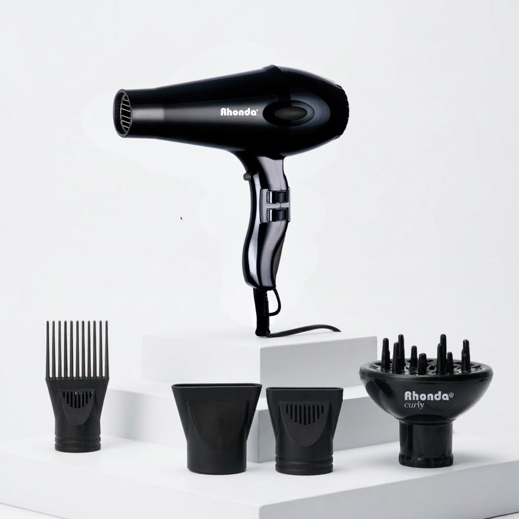 Kit Secador de pelo Rhonda Ionic - Negro