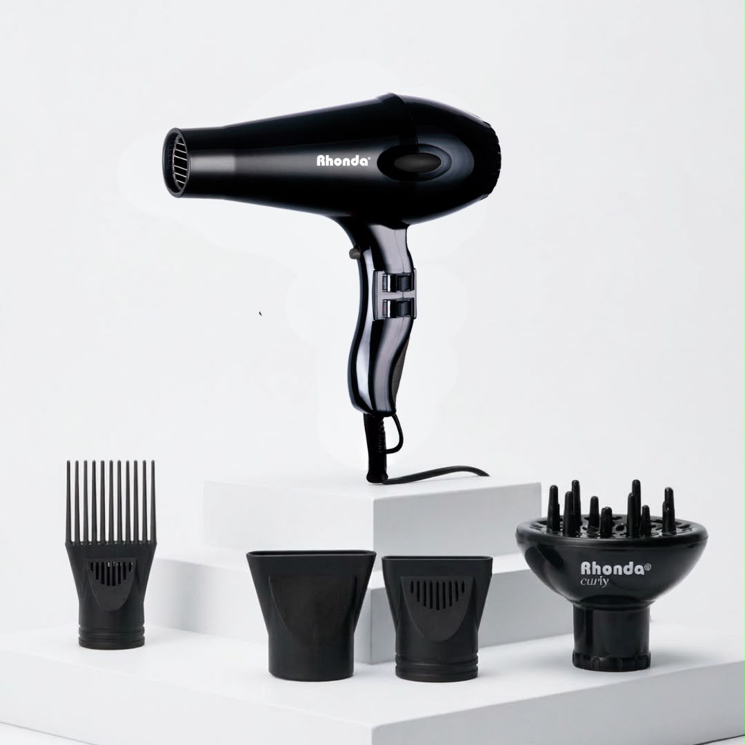 Kit Secador de pelo Rhonda Ionic - Negro