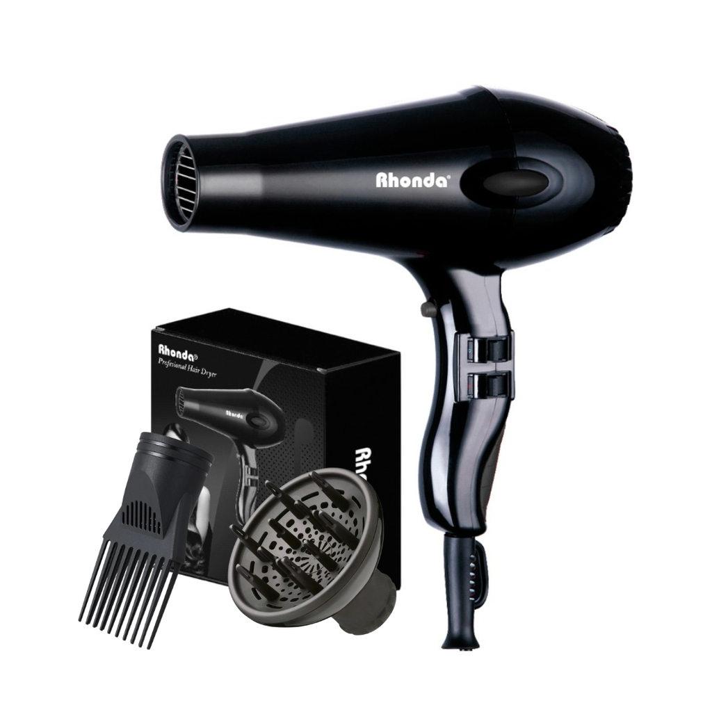 Kit Secador de pelo Rhonda Ionic - Negro