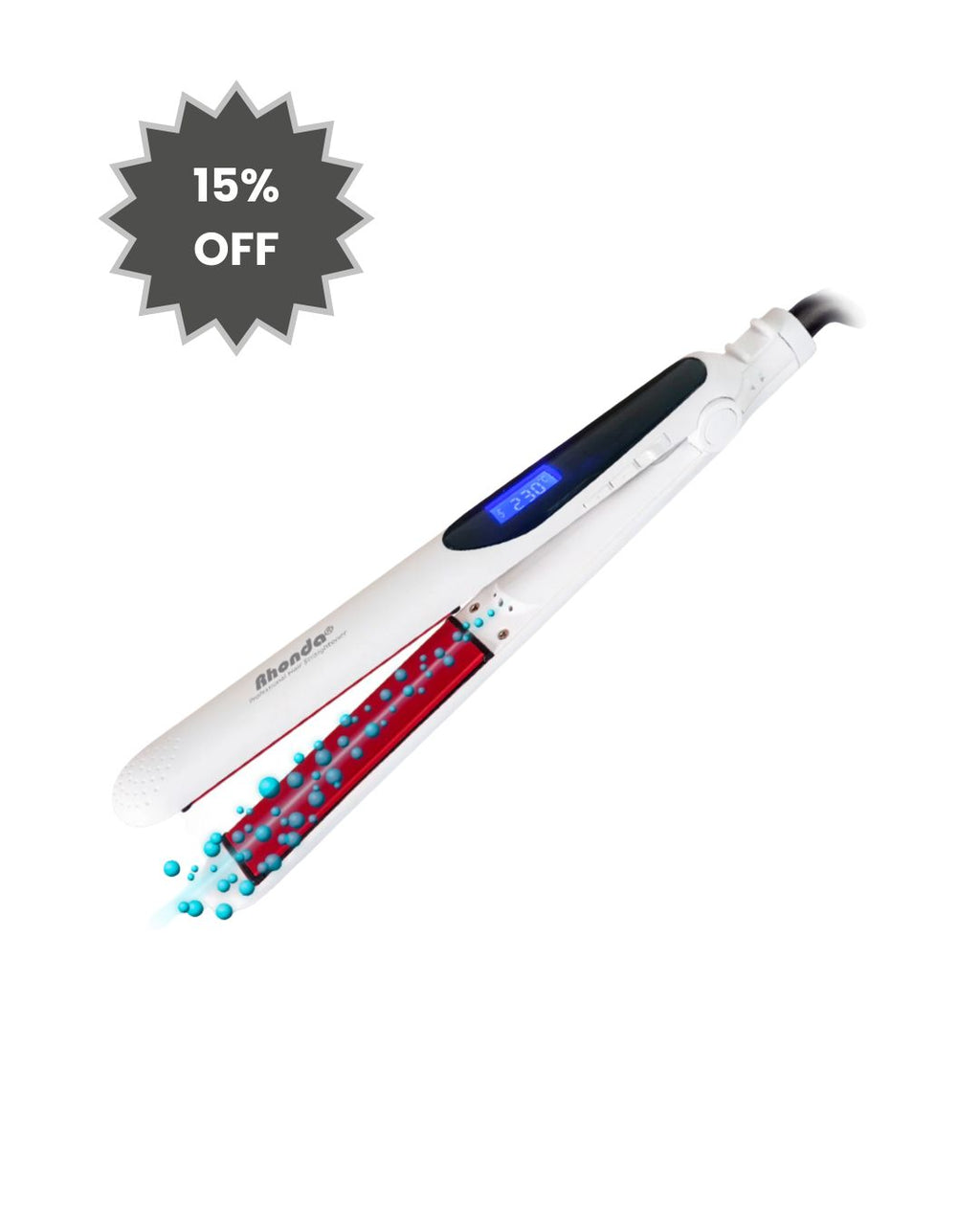 Plancha RHONDA® Professional Hair Straightener 230° + Cepillo CRICKET Static Free Styling 220 GRATIS